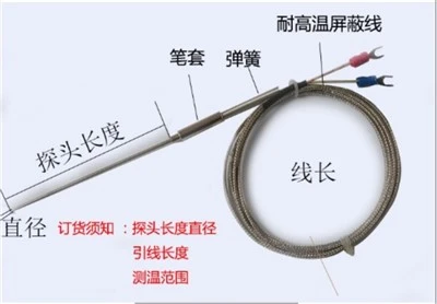 Hom 191 armored platinum-rhodium thermocouple